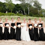 black bridesmaid dresses long
