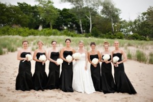 black bridesmaid dresses long