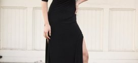 black maxi dress with slit