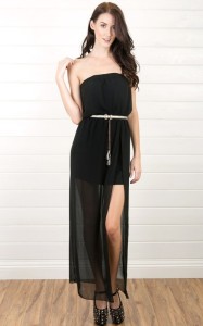 black maxi dress with split