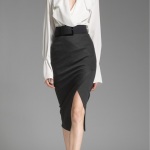 black pencil skirt below the knee