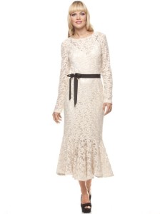 cream lace dress with sleeves