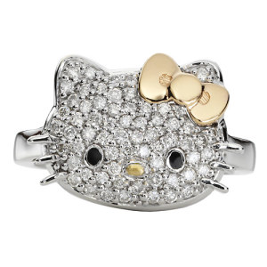 hello kitty engagement ring diamonds