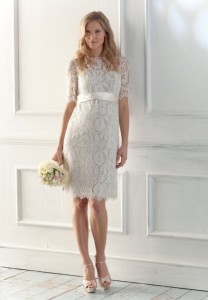 short lace wedding dress with sleeves vintage inspired