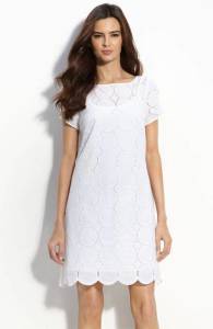 white eyelet dress with sleeves
