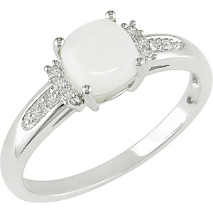 white gold ring with opal images