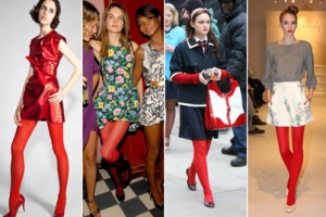 Red vinyl leggings idea
