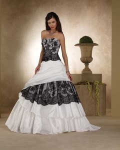 black and white wedding dress designers