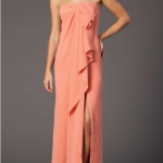 coral bridesmaid dresses long