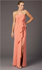 coral bridesmaid dresses long