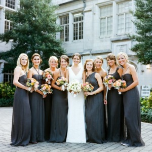 grey bridesmaid dresses long