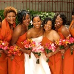 orange bridesmaid dresses davids bridal