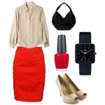 red pencil skirt plus size