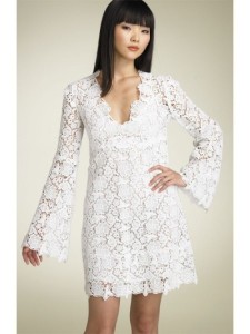 short lace wedding dress with long sleeves