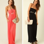 strapless maxi dress with pockets