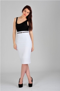 white pencil skirt plus size
