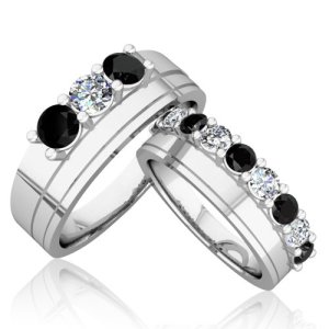black diamond wedding rings sets