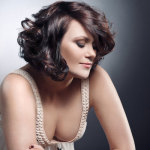 black hair with natural looking highlights