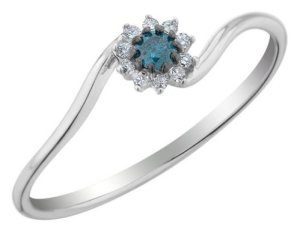 blue diamond promise rings image