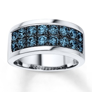 blue diamond rings for men
