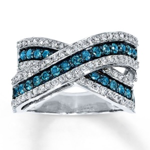 blue diamond rings for women