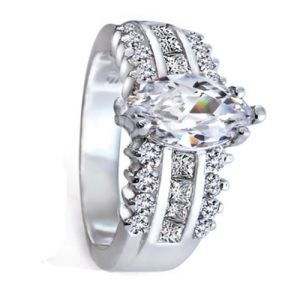 silver diamond engagement rings for women