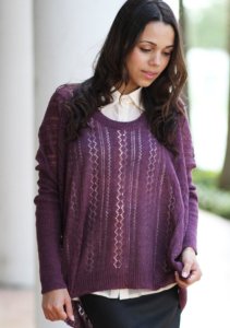 wearing purple sweater for girl