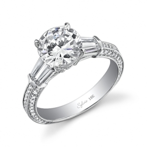 2 carat engagement rings on finger