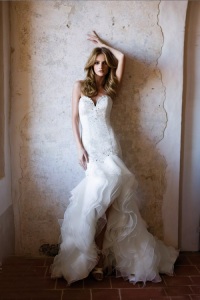 corset high low wedding dresses image