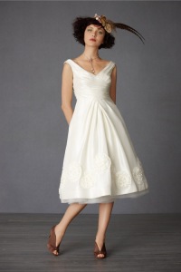 country style tea length wedding dress