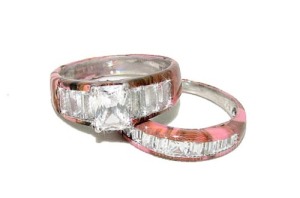pink camo wedding rings sets