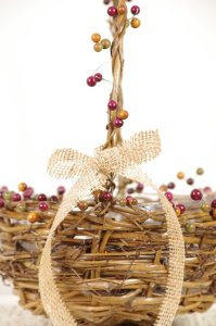 gold flower girl baskets wedding