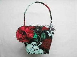 gothic flower girl baskets idea