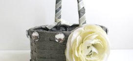 Gray Flower Girl Baskets Decoration
