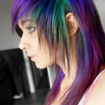 peacock dip dyed hair
