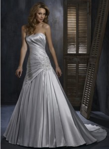 silver wedding dresses for older brides