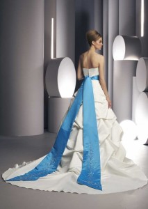 simple light blue wedding dress