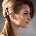 wedding hair half up half down with veil