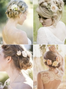 wedding hairstyle with flowers photos