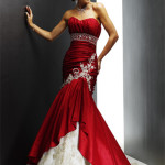 classy red wedding dress 2013