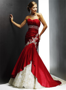 classy red wedding dress 2013
