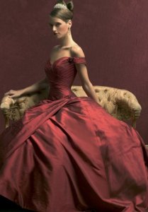 classy red wedding dress pictures