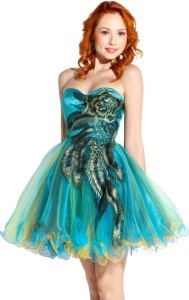 peacock dresses for homecoming