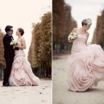 vera wang blush organza wedding dress