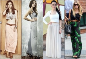 what top to wear with long pleated skirt