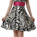 zebra print dress with red belt