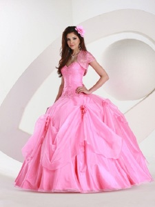 baby pink puffy prom dress