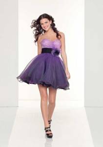 short purple prom dresses with sleeves cheap