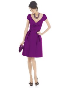 short purple prom dresses with sleeves uk