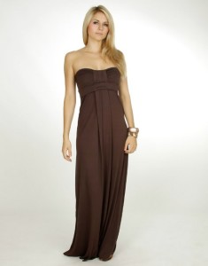 brown strapless maxi dresses uk